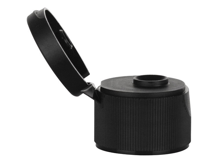 24/410 Finish, Black, Caps, Dispensing, Fine Ribbed, Snap-Top, .246" Orf