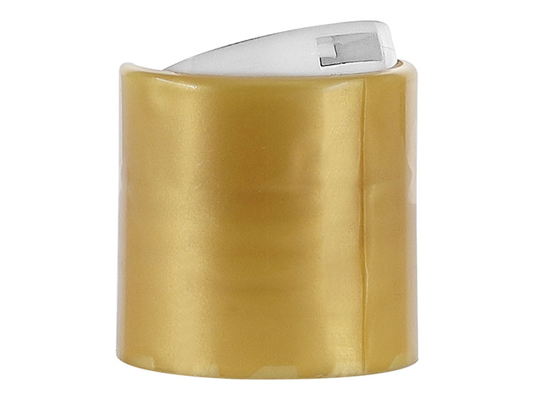 24/410 Finish, Gold/White, Caps, Dispensing, Smooth, Disc-Top, .298" Orf, (F)