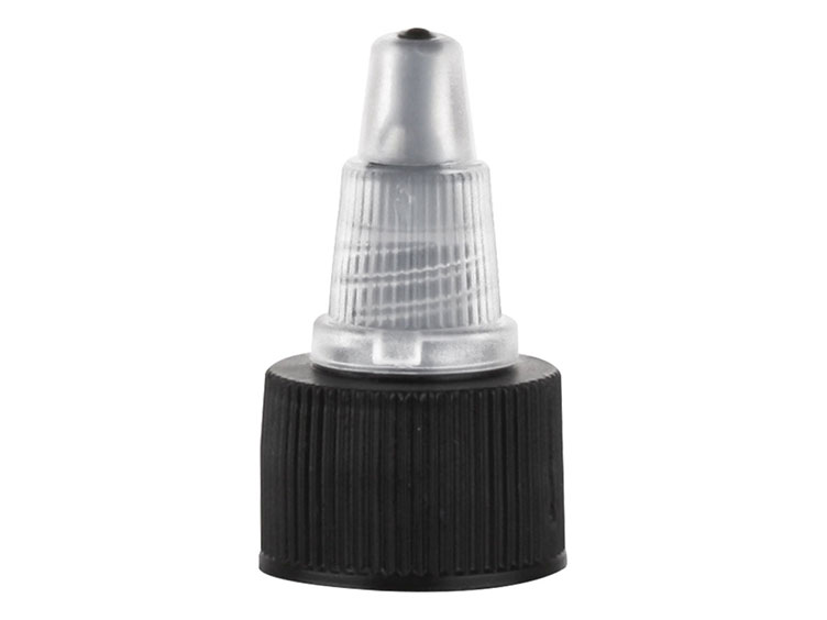20/410 Finish, Black/Natural, Caps, Dispensing, Fine Ribbed, Twist Open/Close, HS Lnr