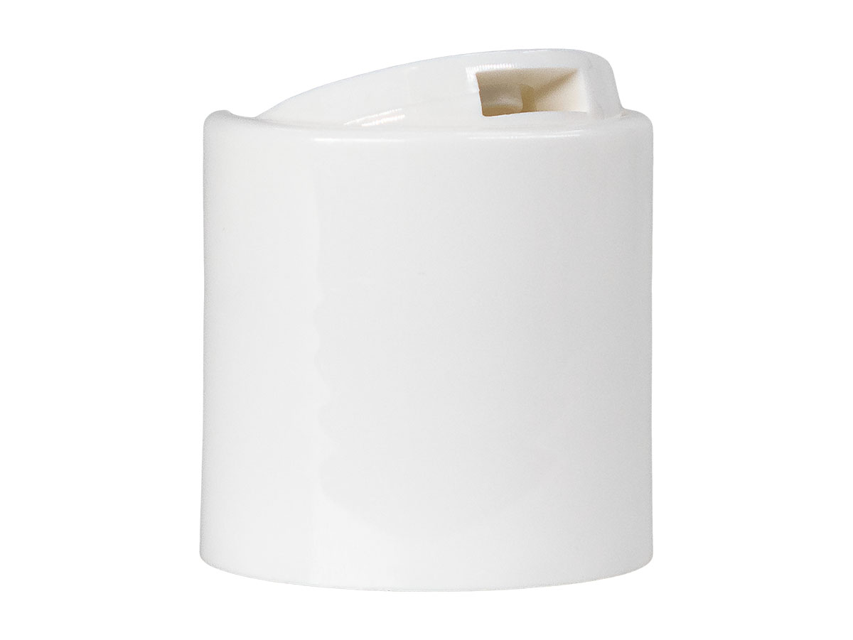 24/410 Finish, White, Caps, Dispensing, Smooth, Disc-Top, .300" Orf, HS Lnr, (F)
