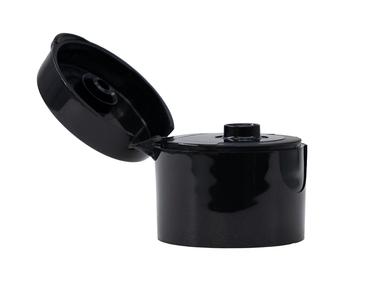 24/410 Finish, Black, Caps, Dispensing, Smooth, Snap-Top, .184" Orf