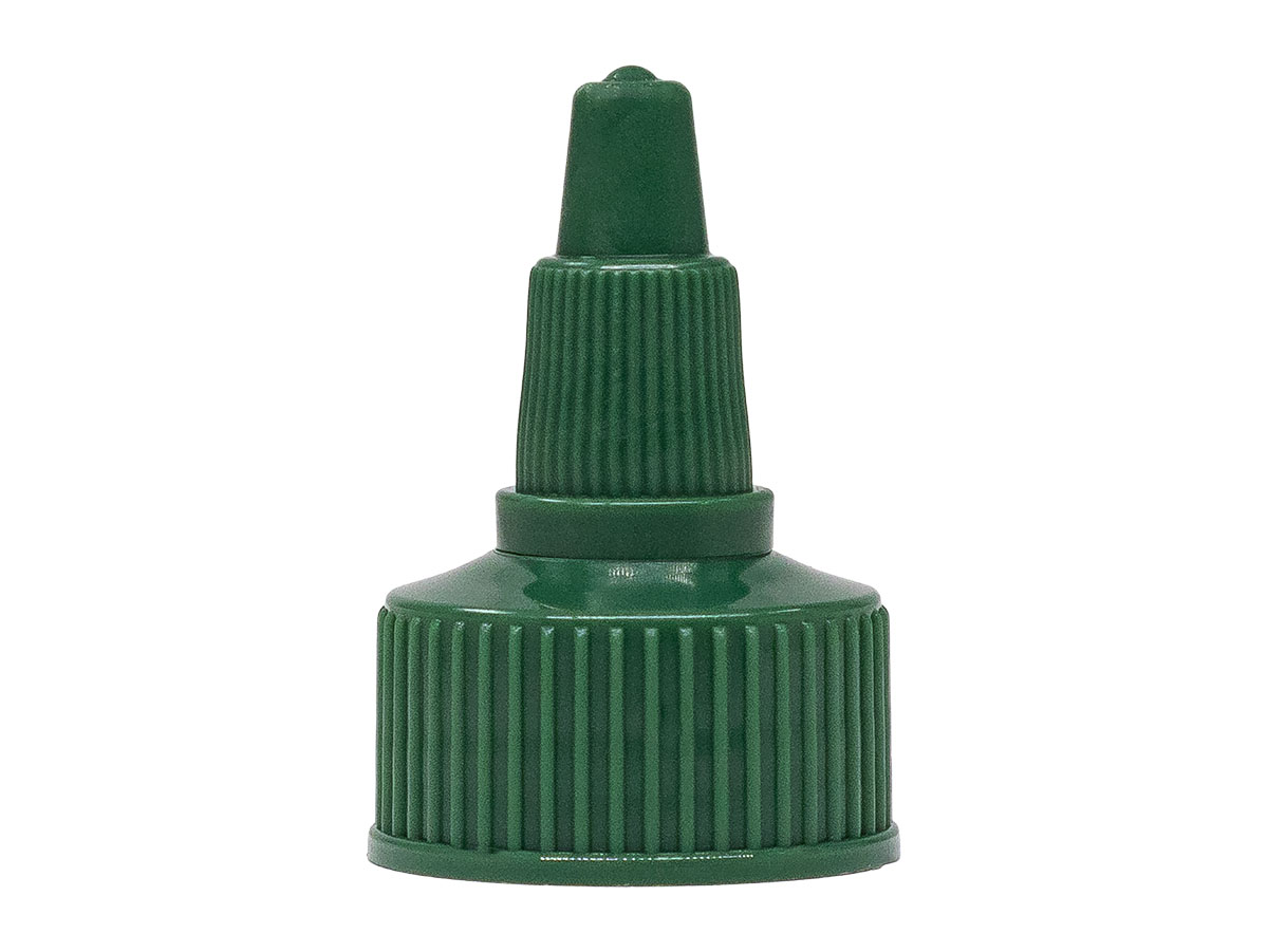 24/410 Finish, Green, Caps, Dispensing, Fine Ribbed, Twist Open/Close, HS Lnr