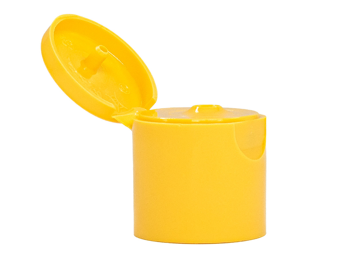 24/415 Finish, Yellow, Caps, Dispensing, Smooth, Snap-Top, .122" Orf, HS Lnr