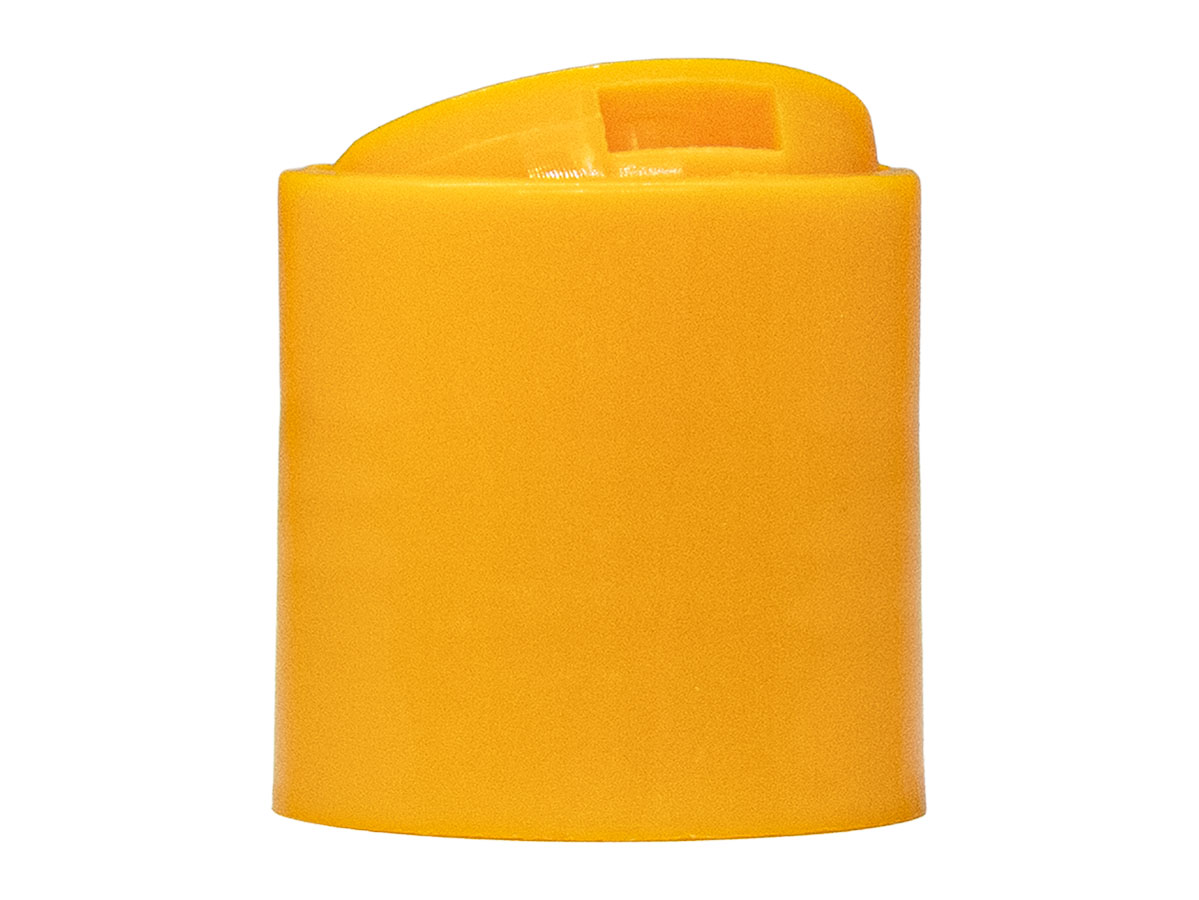 20/410 Finish, Yellow, Caps, Dispensing, Smooth, Disc-Top, .268" Orf, (F)