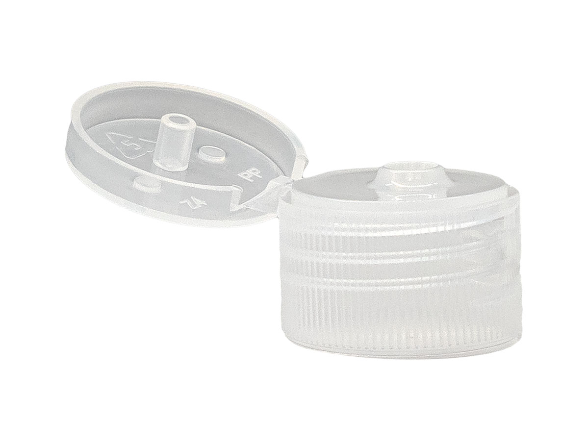 24/410 Finish, Natural, Caps, Dispensing, Fine Ribbed, Snap-Top, .155 " Orf