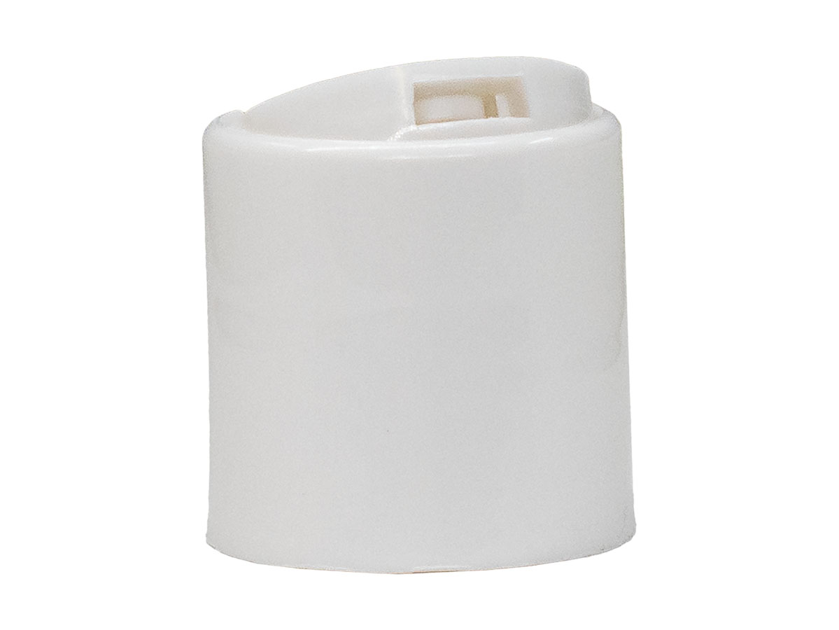 24/410 Finish, White, Caps, Dispensing, Smooth, Disc-Top, .307" Orf, Hs Lnr, (D)