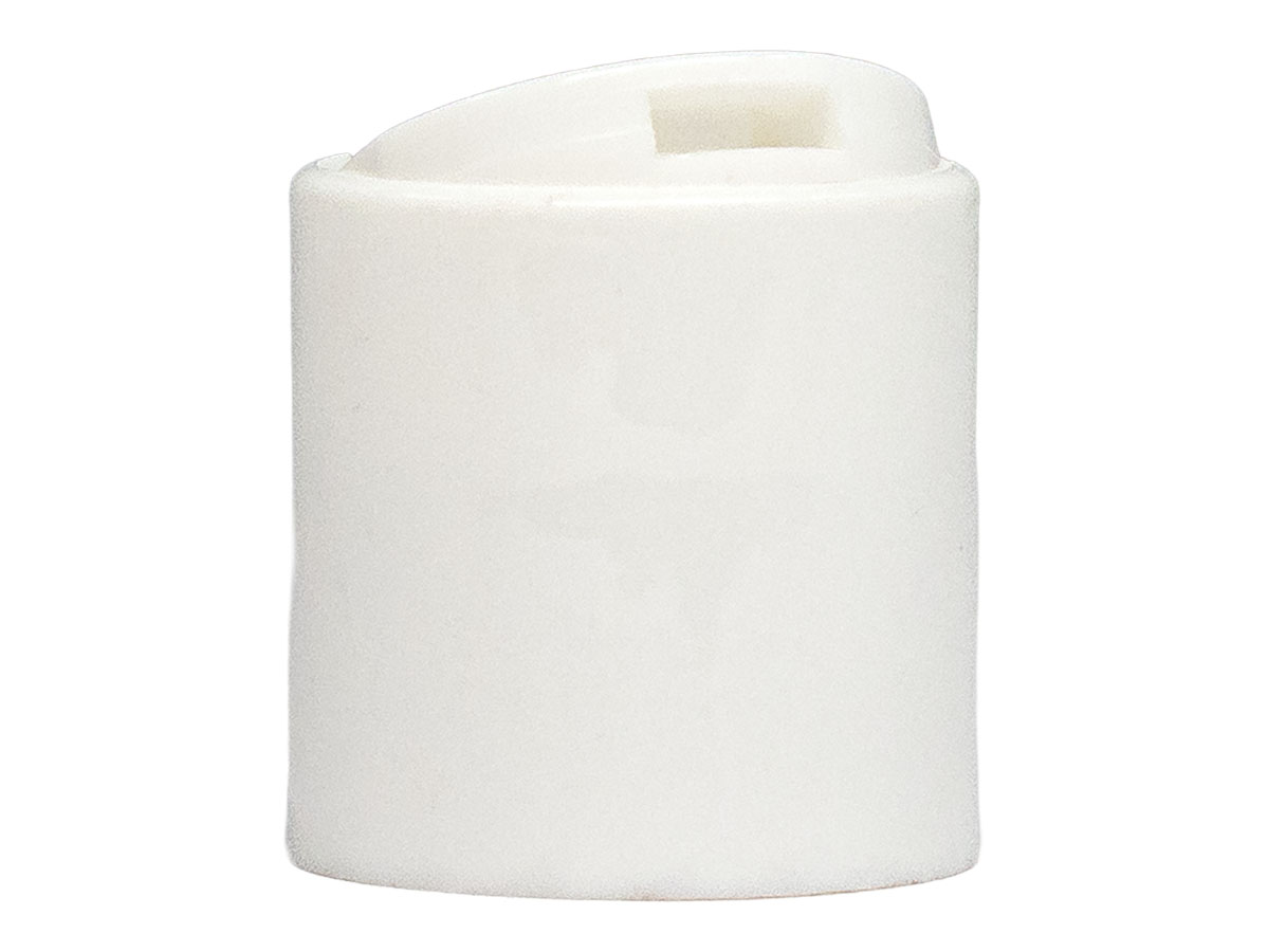 24/410 Finish, White, Caps, Dispensing, Smooth, Disc-Top, .308" Orf, (D)