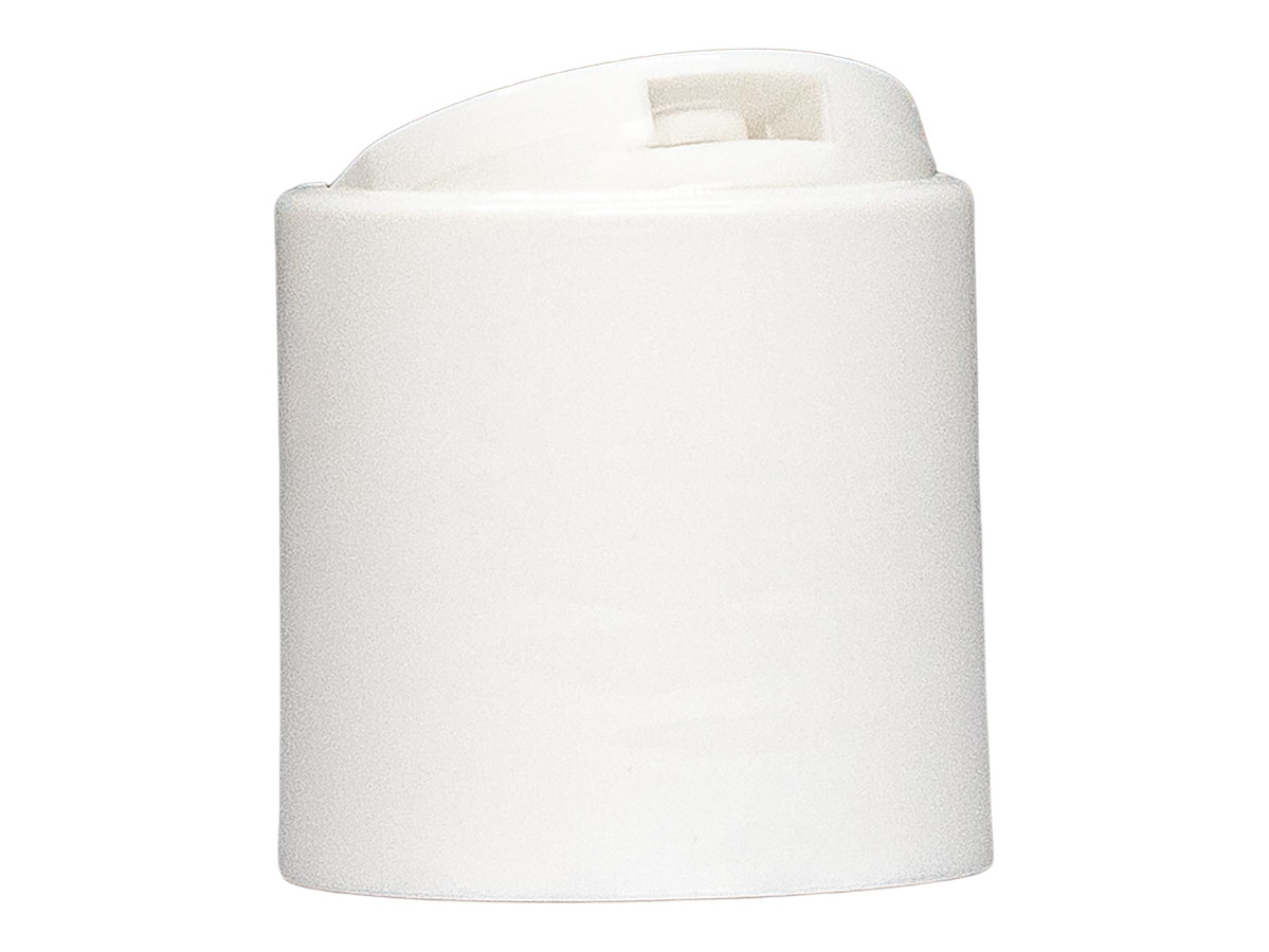 28/410 Finish, White, Caps, Dispensing, Smooth, Disc-Top, .327" Orf, (D)