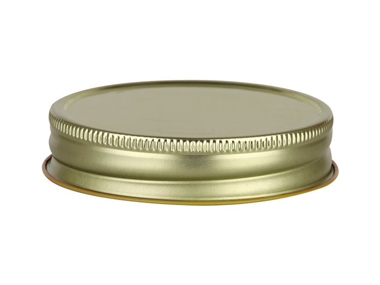 70/450 Finish, Gold, Caps, Metal, Ribbed Neck, Beige Inner, Plastisol Lnr