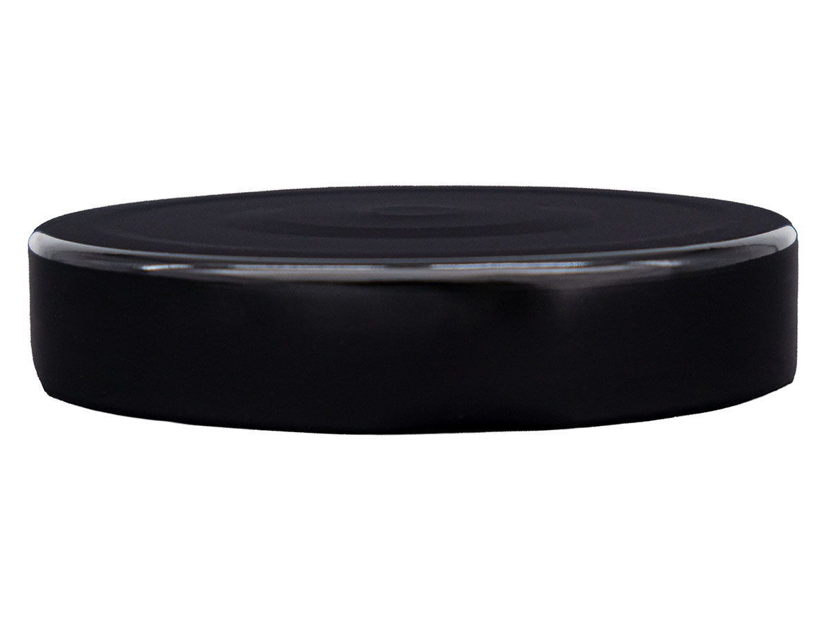 70mm 4 Lug Finish, Black, Caps, Metal, Smooth, Stacking Ring, Plastisol Liner