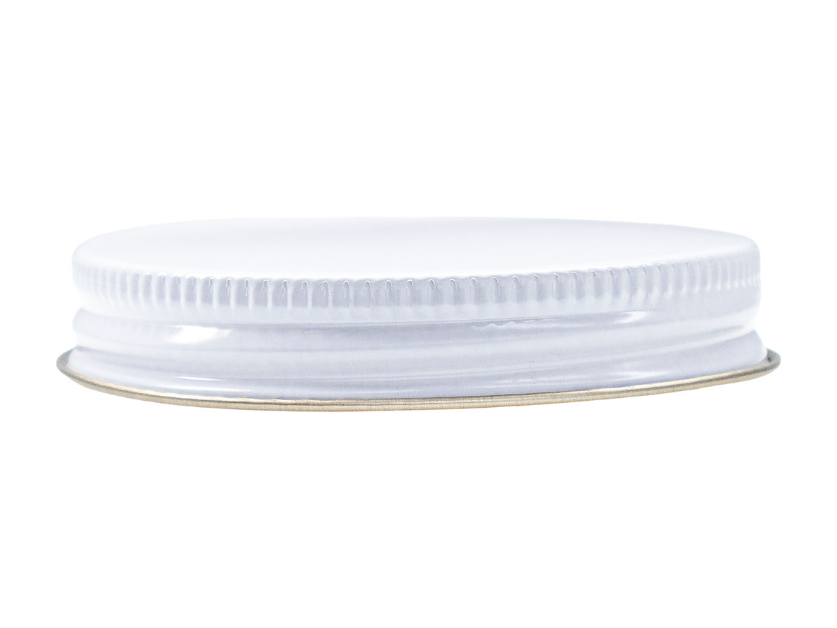 58/400 Finish, White, Caps, Metal, Ribbed Neck, Pulp/Kraft Wax Liner