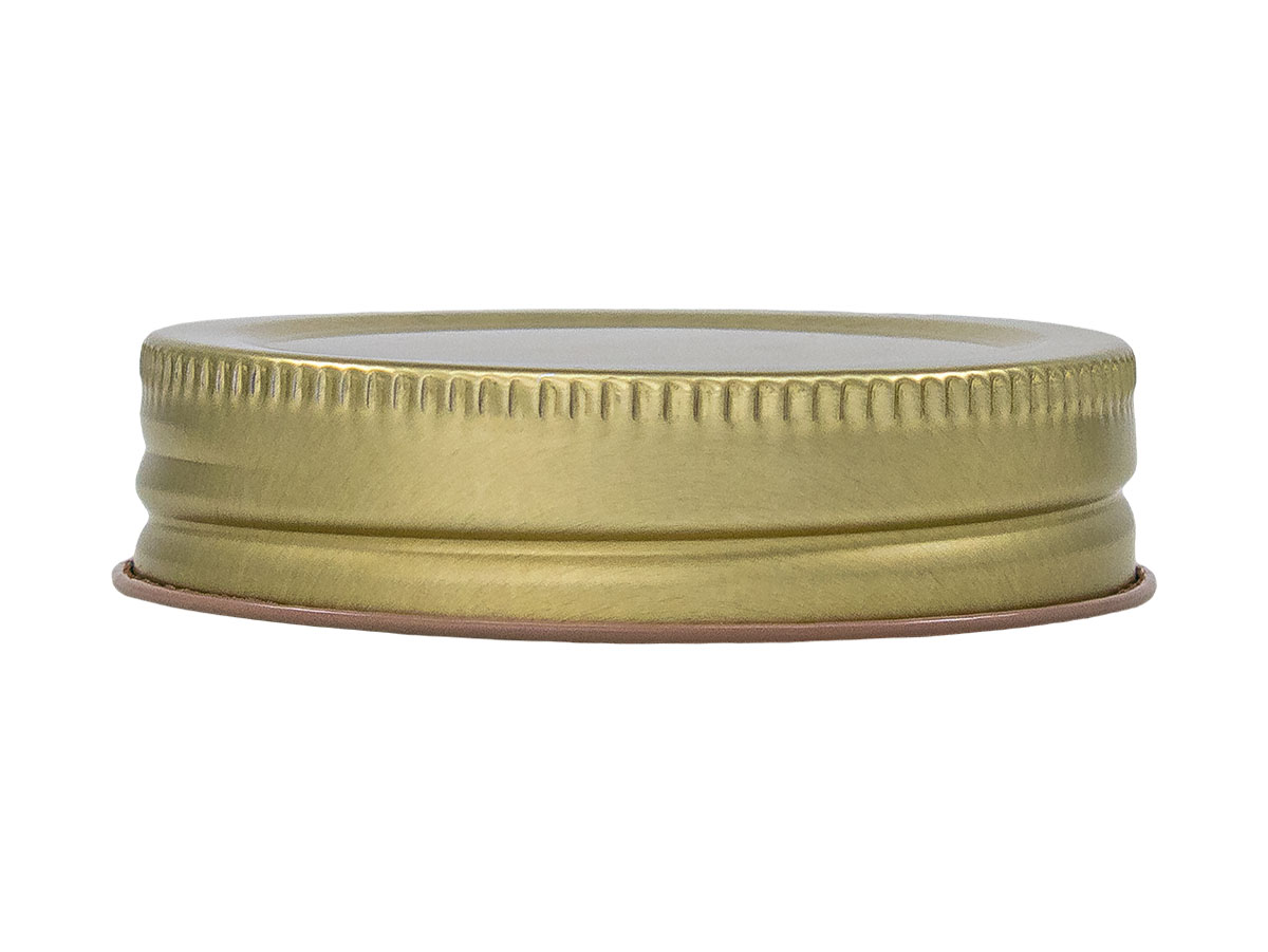63/445 Finish, Gold, Caps, Metal, Ribbed Neck, Brown Inner, Plastisol Lnr