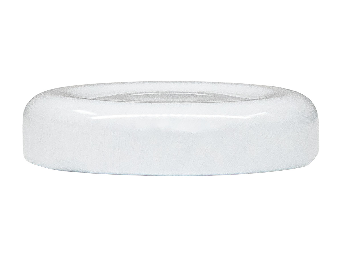 38mm 3 Lug Finish, White, Caps, Metal, Smooth, Stacking Ring, Safety Button, Plastisol Lnr