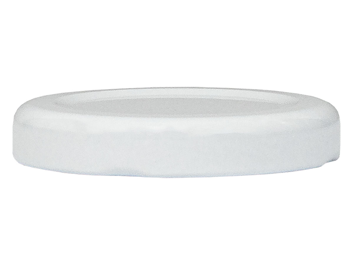 48mm 4 Lug Finish, White, Caps, Metal, Smooth, Beige Inner, Plastisol Lnr