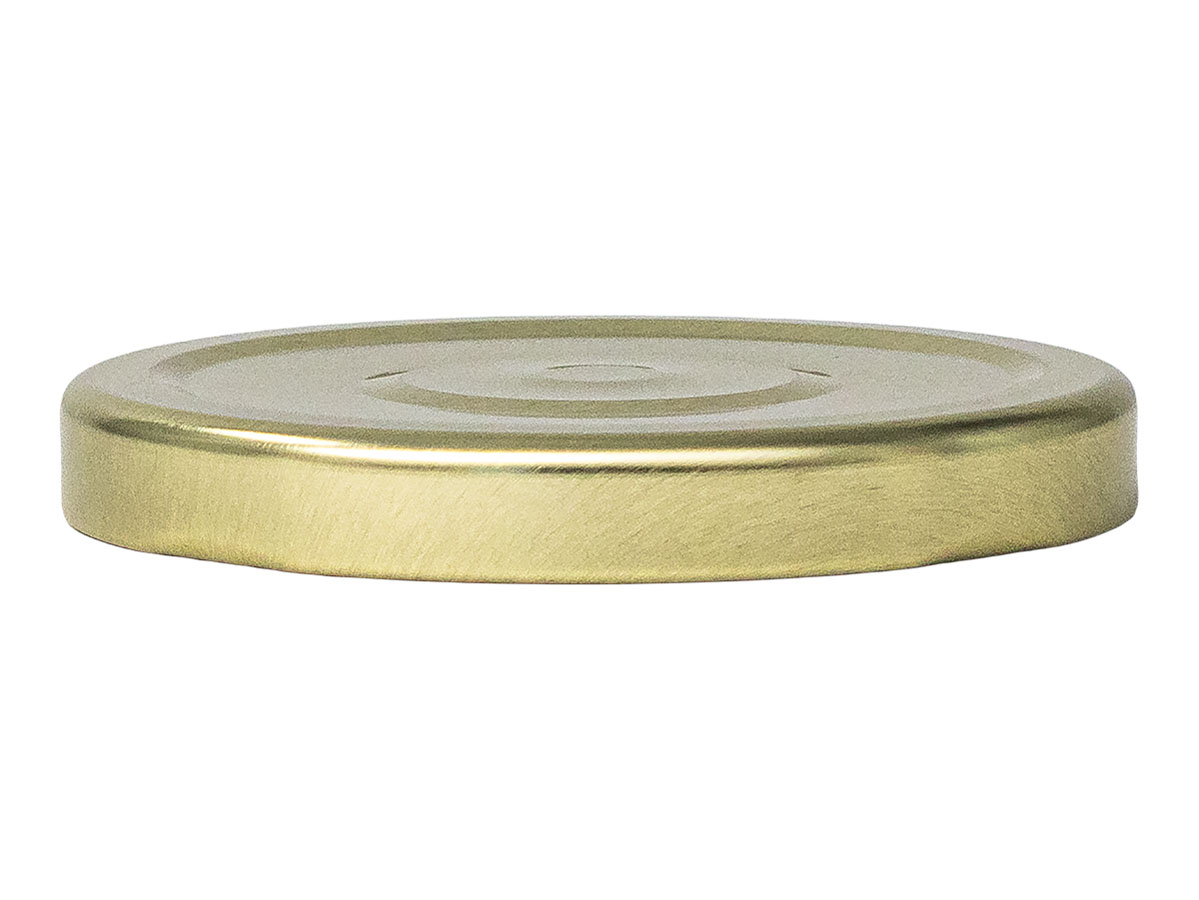 70mm 4 Lug Finish, Gold, Caps, Metal, Smooth, Stacking Ring, Plastisol Liner