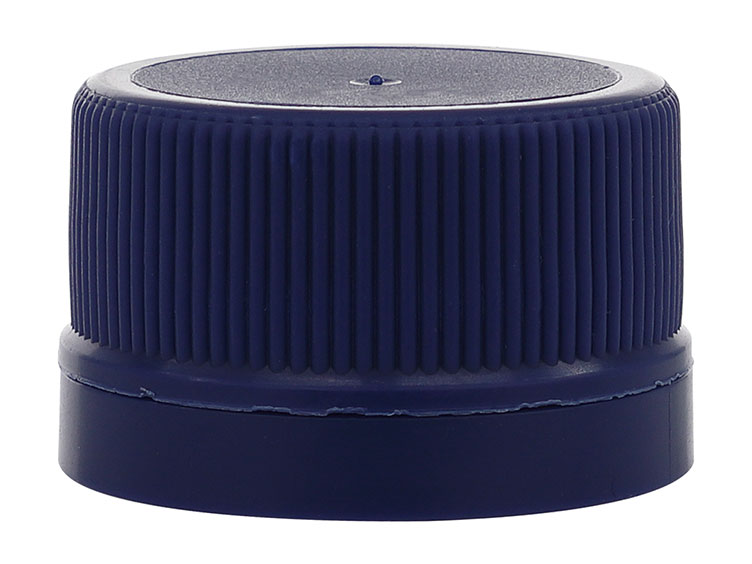 28mm TE Finish, Blue, Caps, Fine Ribbed, Beverage Style, Matte Top, Dual Lnr, HS/Foam