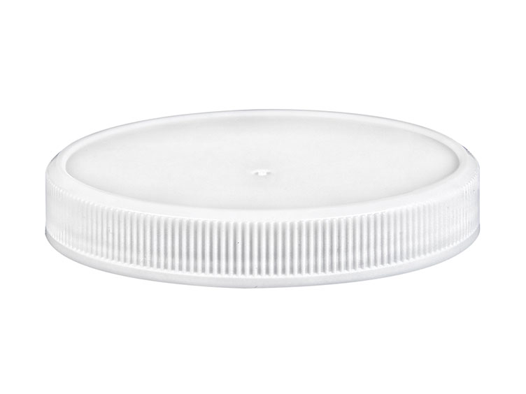 70/400 Finish, White, Caps, Fine Ribbed, Matte Top, Stacking Ring, Linerless