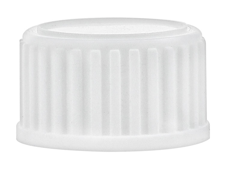18/410 Finish, White, Caps, Fine Ribbed, Smooth Top