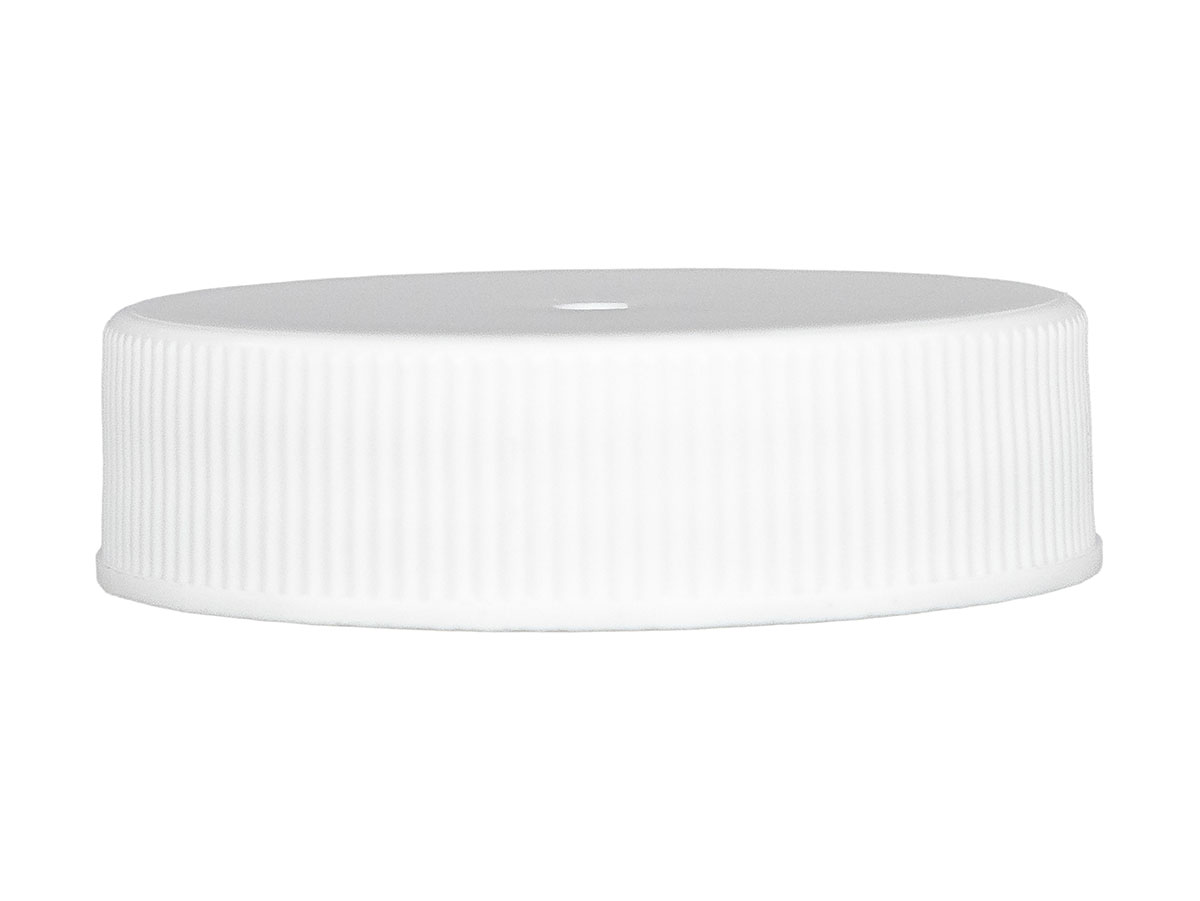 38/400 Finish, White, Caps, Fine Ribbed, Smooth Top, HS/Pulp Lnr