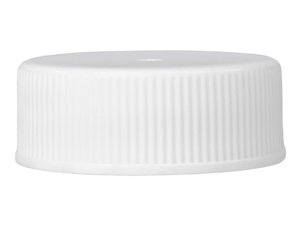 28/400 Finish, White, Caps, Fine Ribbed, Smooth Top, Foam Lnr