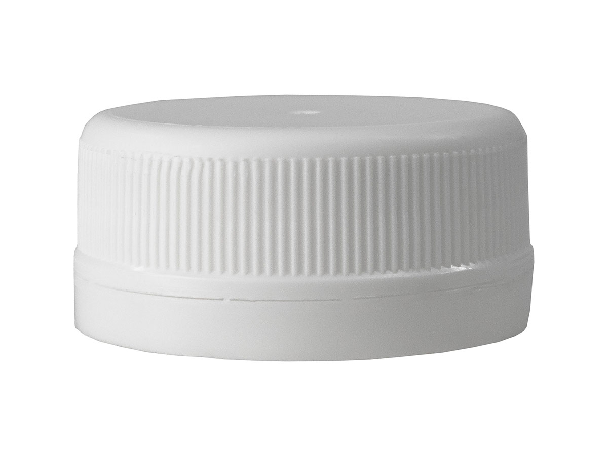 38mm Finish, White, Caps, Fine Ribbed, Matte Top, Foam Lnr