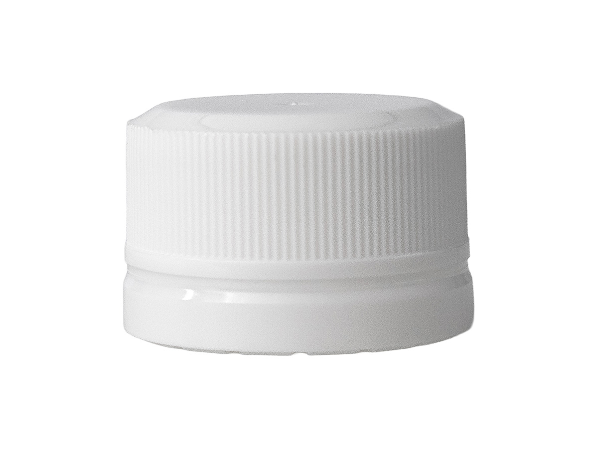 28mm TE Finish, White, Caps, Fine Ribbed, Matte Top