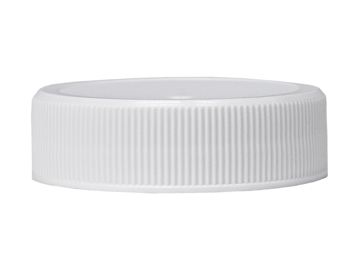 38/400 Finish, White, Caps, Fine Ribbed, Stipple Top, Pulp/HS Lnr