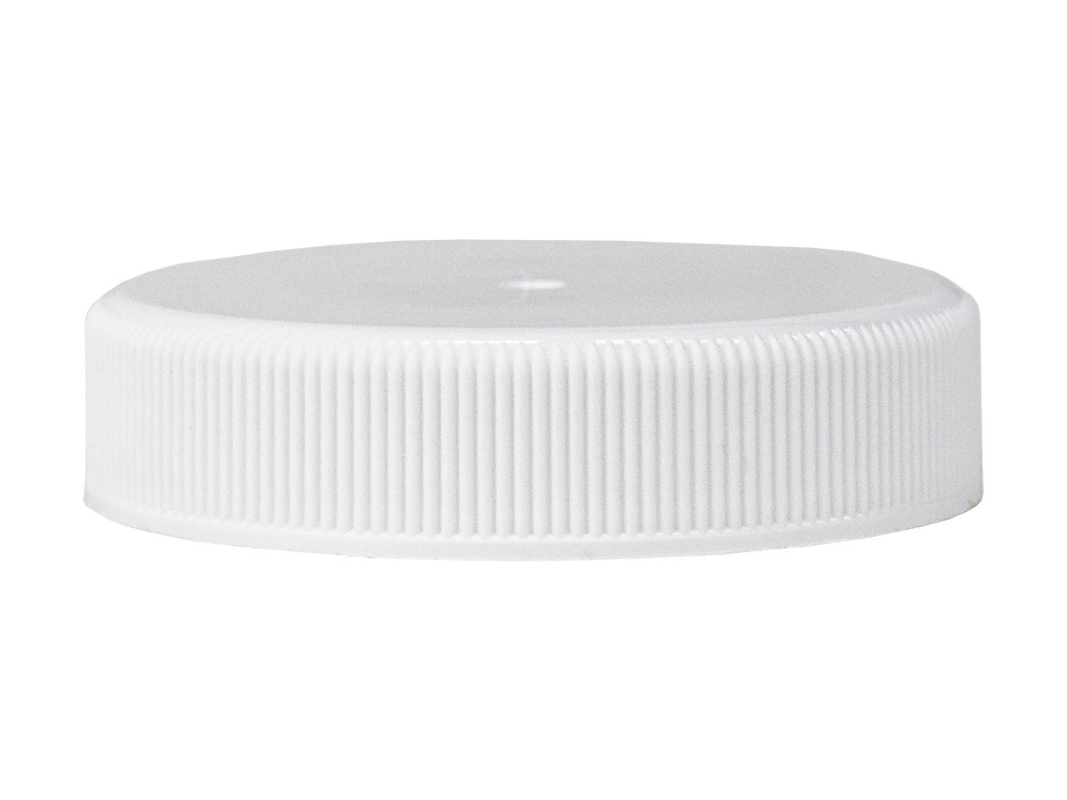 45/400 Finish, White, Caps, Fine Ribbed, Smooth Top, Pulp/HS Lnr