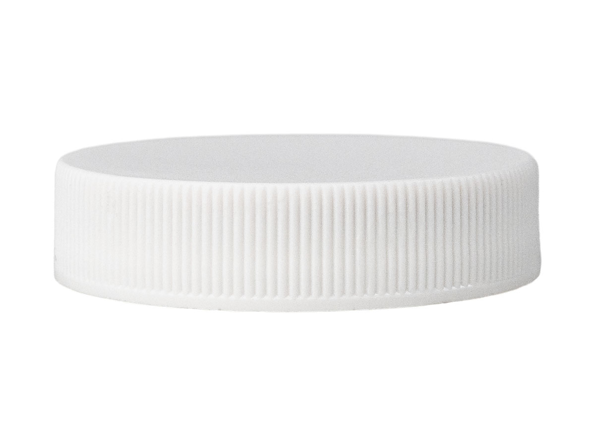 45/400 Finish, White, Caps, Fine Ribbed, Matte Top, Pulp/HS Lnr