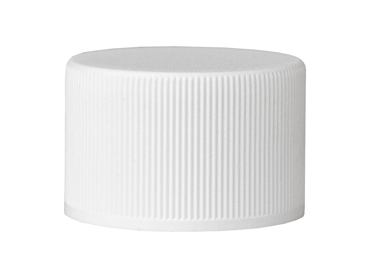 28/410 Finish, White, Caps, Fine Ribbed, Stipple Top, Foam Lnr