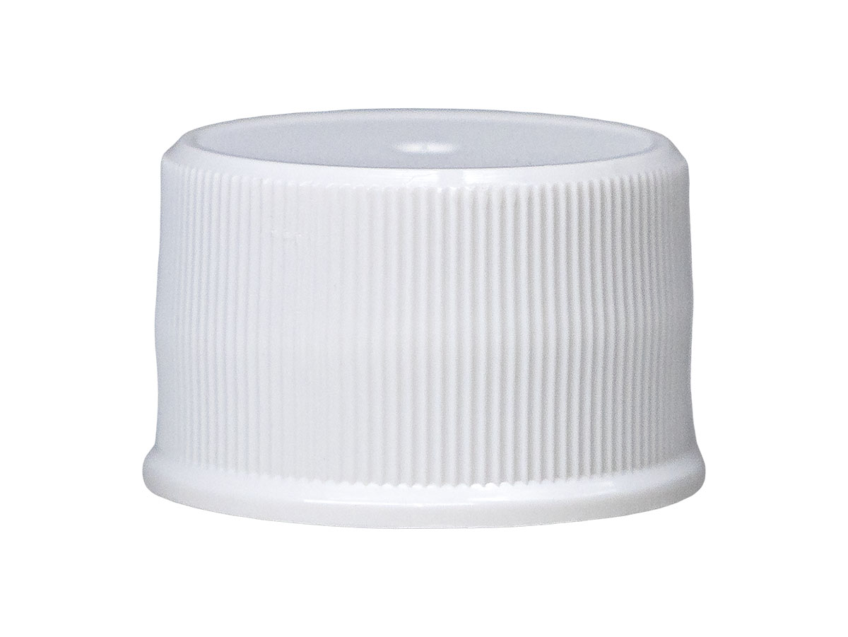 24/410 Finish, White, Caps, Fine Ribbed, Matte Top, Pulp/HS Lnr