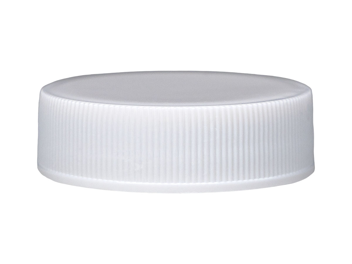 38/400 Finish, White, Caps, Fine Ribbed, Smooth Top, Pulp/HS Lnr