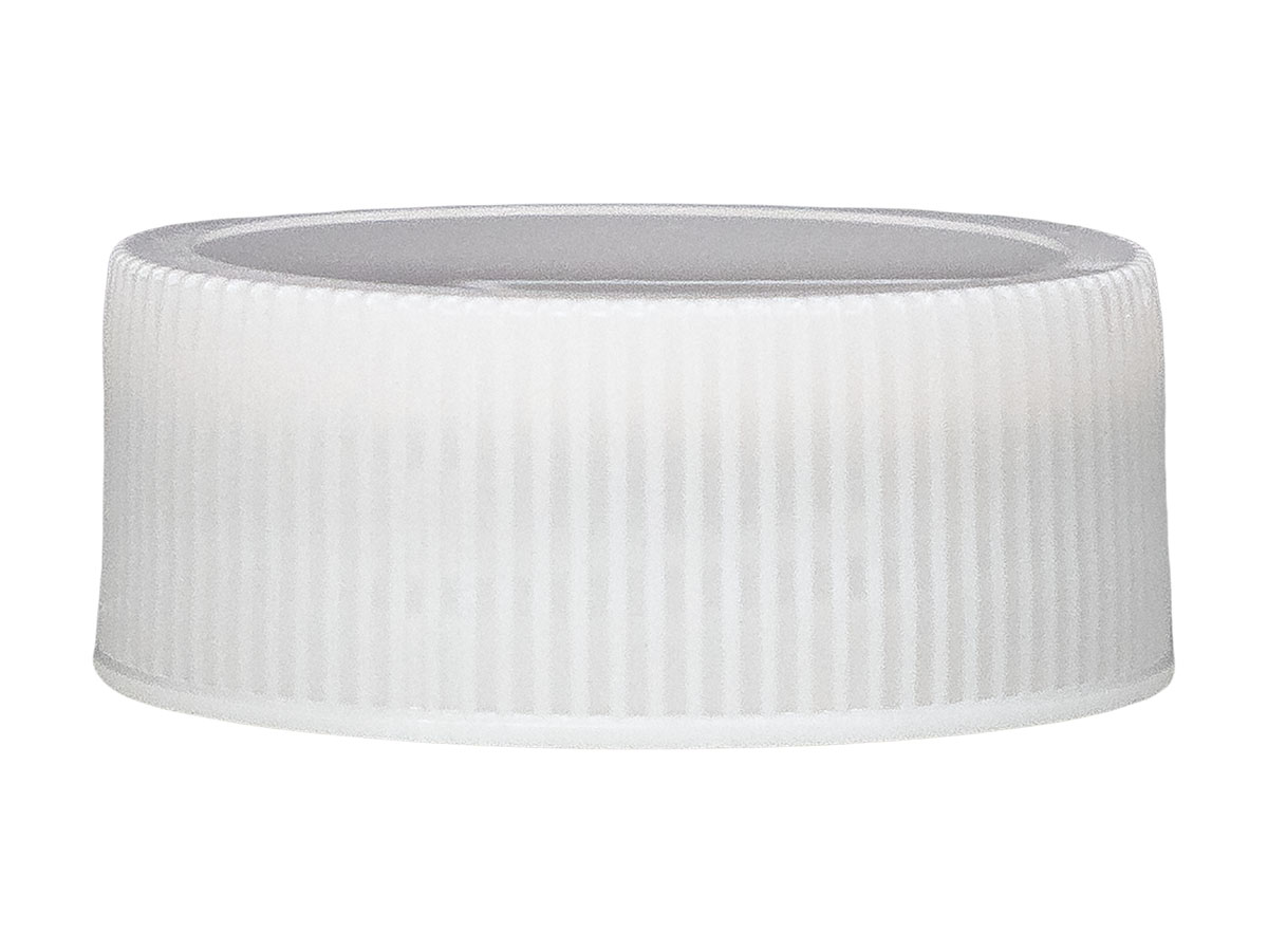 28/400 Finish, White, Caps, Fine Ribbed, Smooth Top, Pulp/HS Lnr