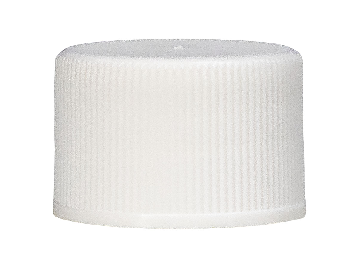 20/410 Finish, White, Caps, Fine Ribbed, Stipple Top, Foam Lnr