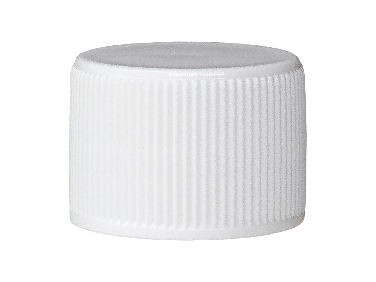 20/410 Finish, White, Caps, Fine Ribbed, Smooth Top, Foam Lnr