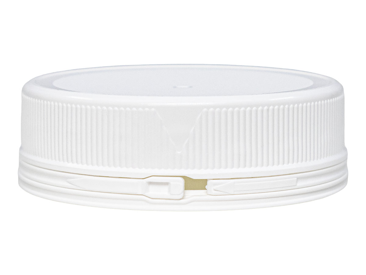 63mm TE Finish, White, Caps, Fine Ribbed, Matte Top, PS Lnr