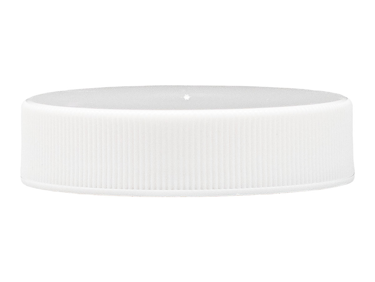 45/400 Finish, White, Caps, Fine Ribbed, Smooth Top, Pulp/HS Lnr