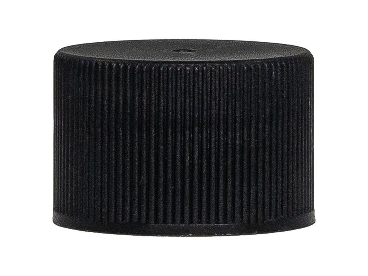24/410 Finish, Black, Caps, Fine Ribbed, Matte Top, HS Lnr