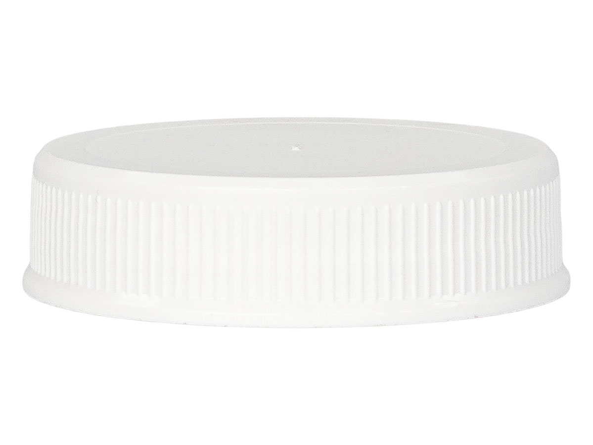 63/485 Finish, White, Caps, Fine Ribbed, Matte Top, Foam Lnr