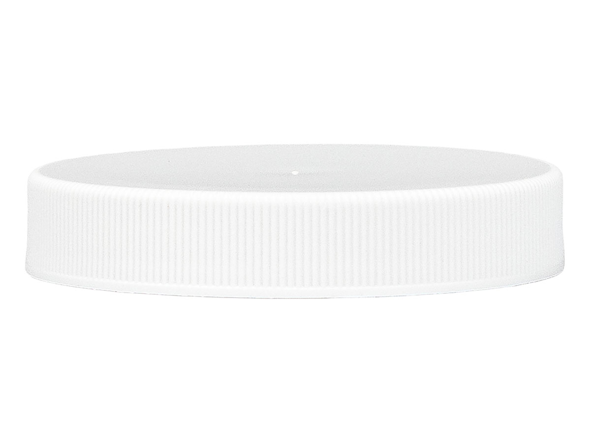 58/400 Finish, White, Caps, Fine Ribbed, Smooth Top, Foam Lnr