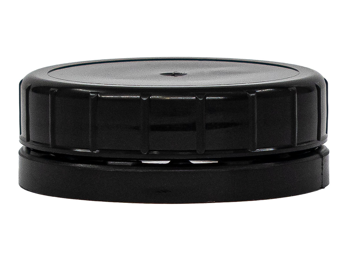 48mm TE Finish, Black, Caps, Bold Ribbed, Smooth Top, Plug Seal
