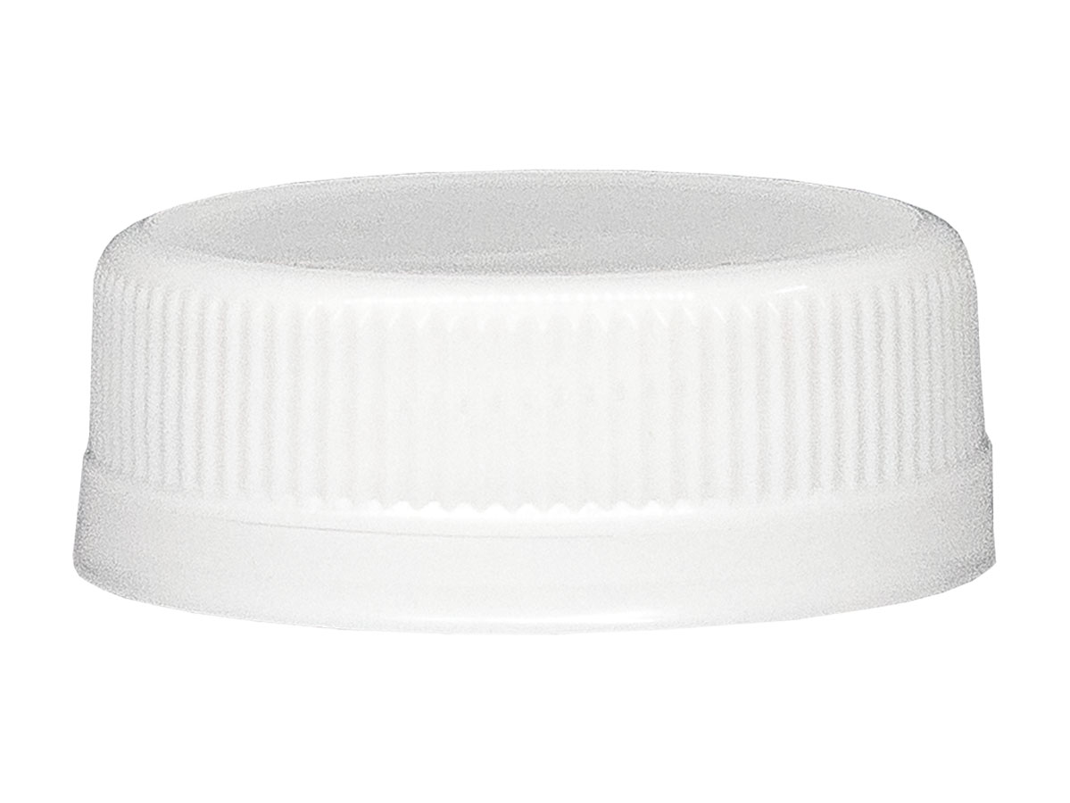 38mm TE Finish, White, Caps, Fine Ribbed, Beverage Style, Matte Top, Plug Seal