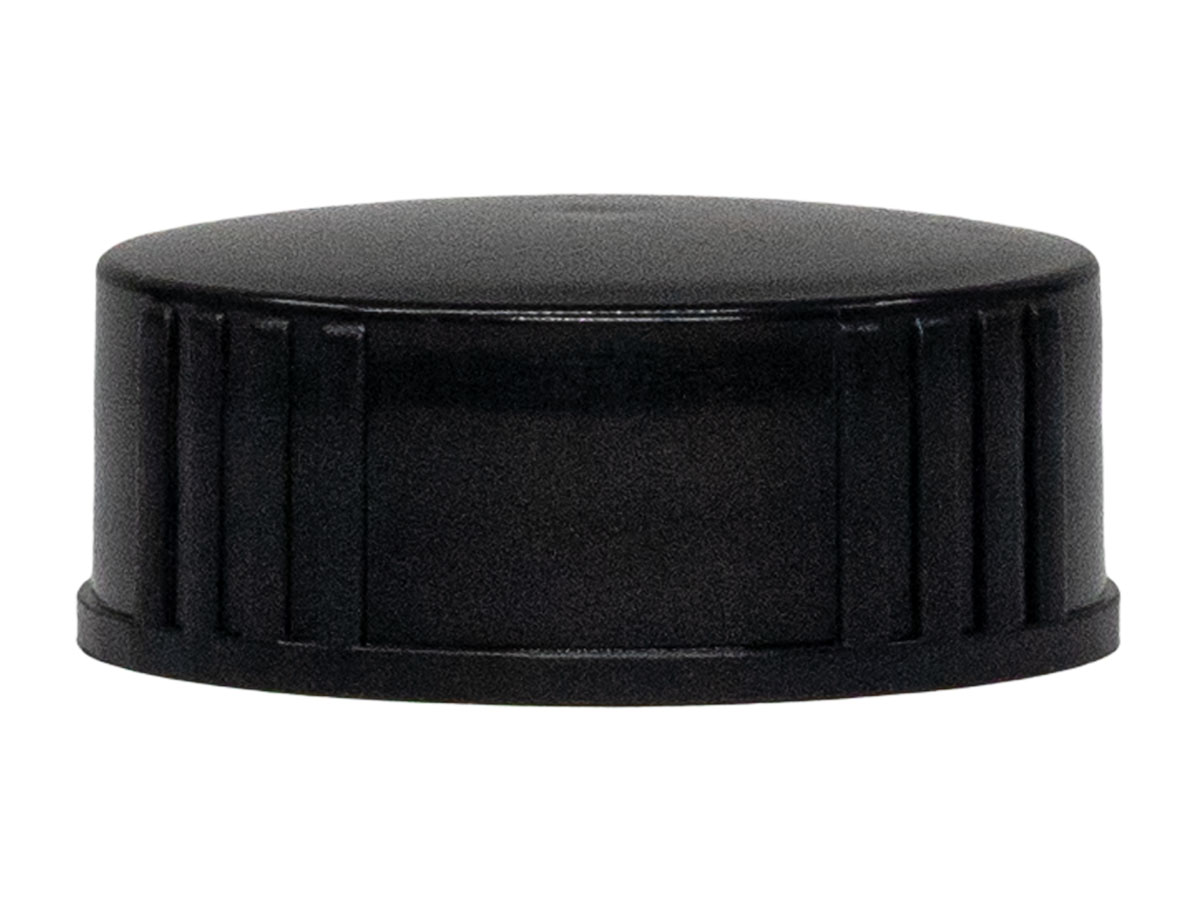 28/400 Finish, Black, Caps, Ribbed, Smooth Top, Cone Lnr