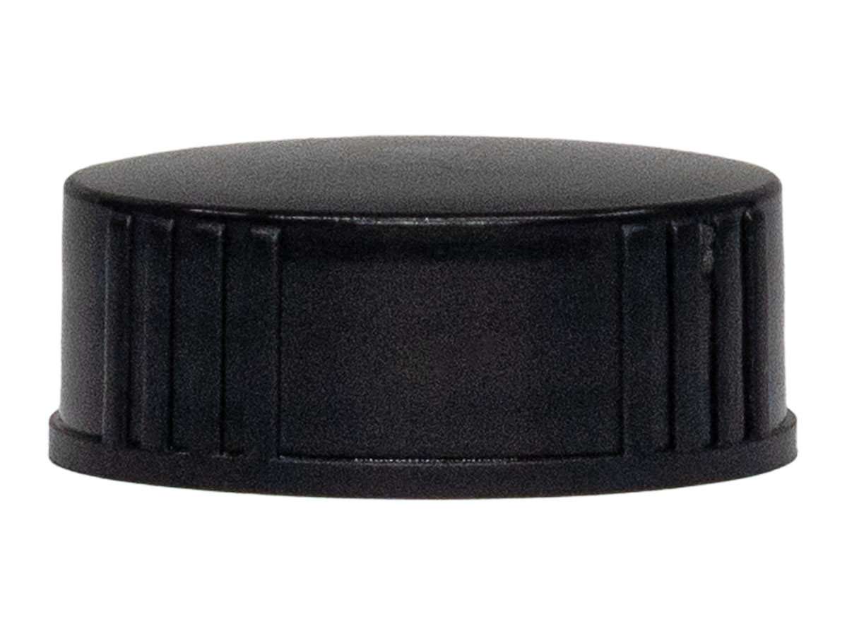 28/400 Finish, Black, Caps, Ribbed, Smooth Top, Cone Lnr