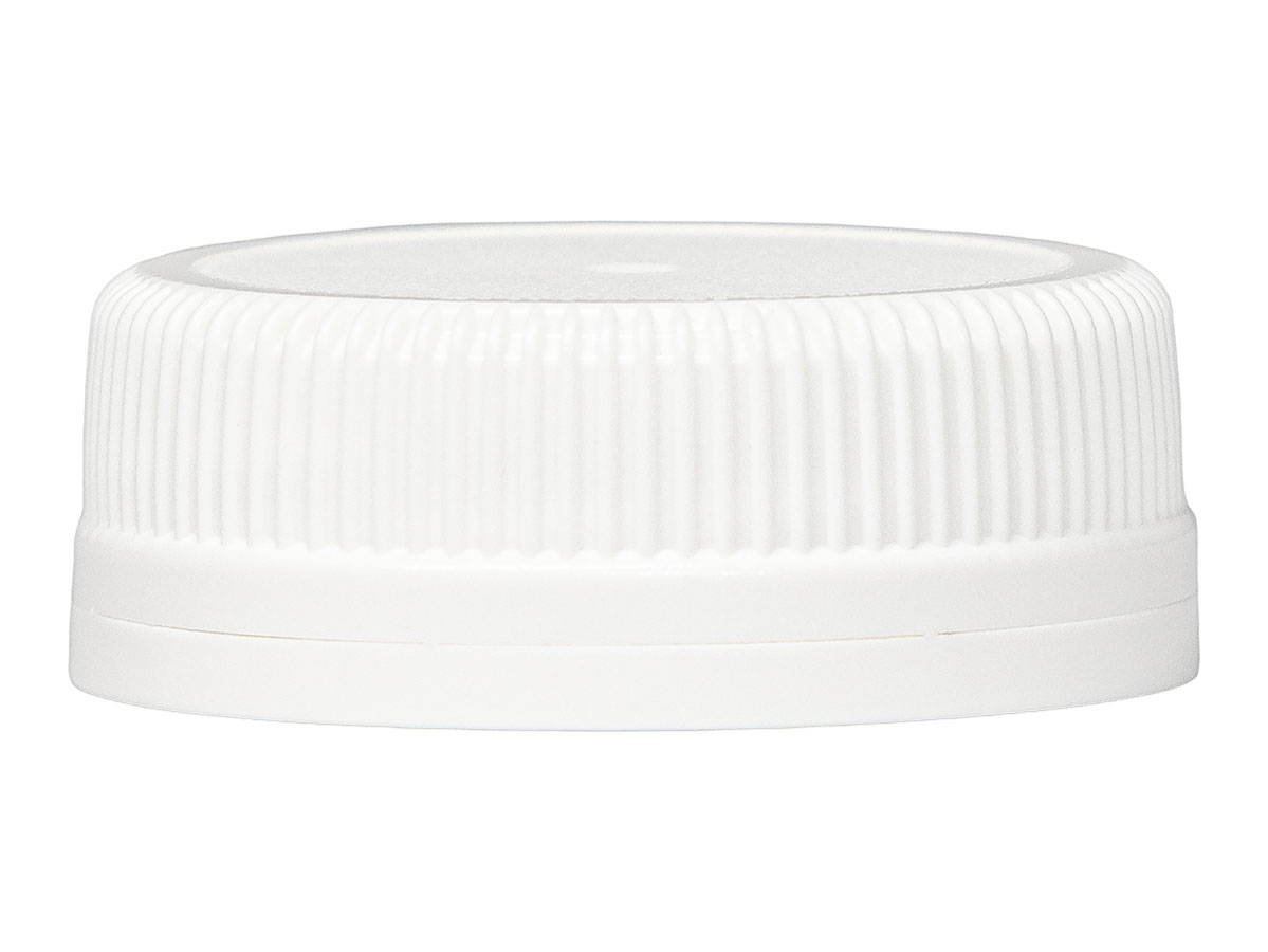 38mm Te Finish, White, Caps, Fine Ribbed, Beverage Style, Stipple Top, Plug Seal