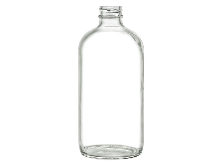 16 oz., 28/400 Finish, Flint, Bottles, Glass, Boston Round