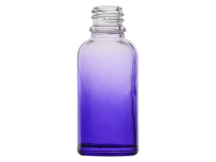 30 mL, 18mm Finish, Purple/Flint, Bottles, Glass, Dropper Fitment Style Boston Round