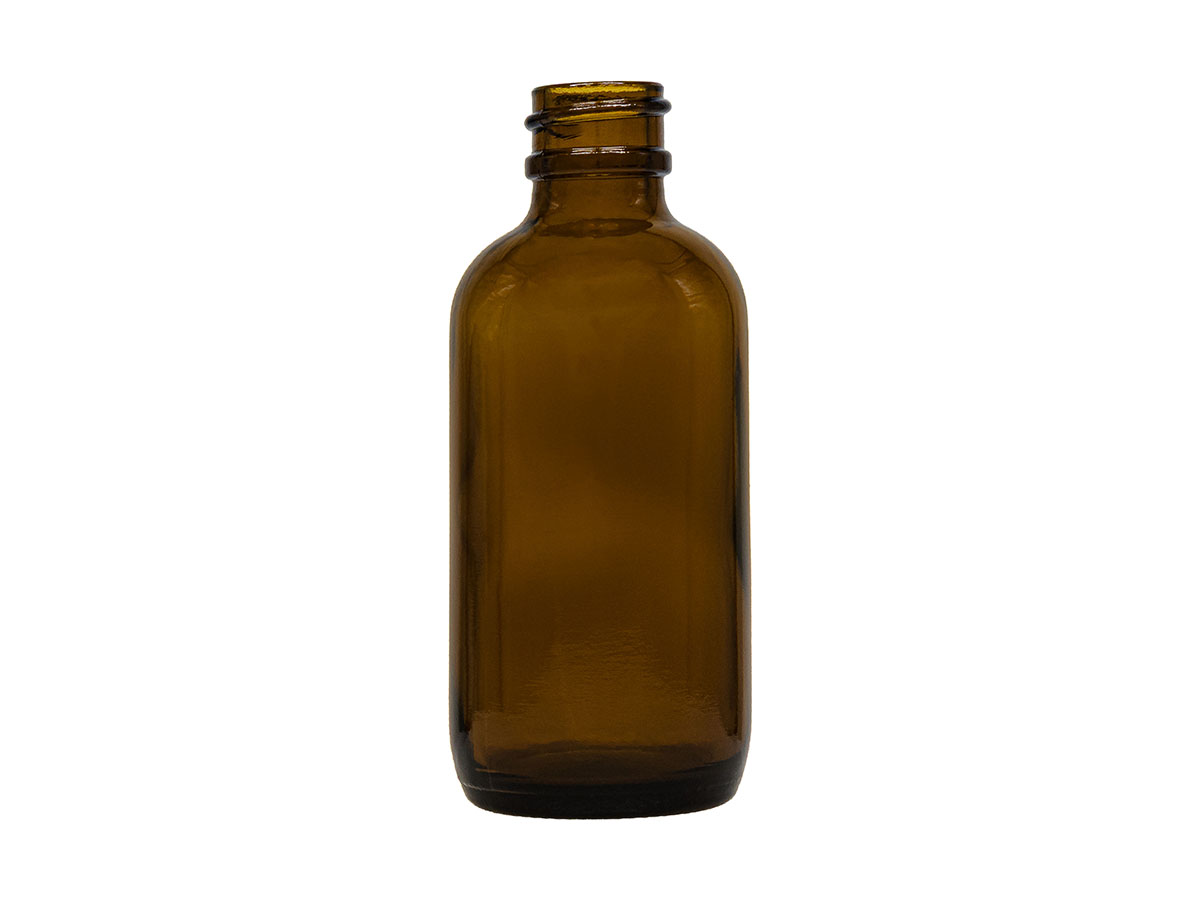 2 oz., 20/400 Finish, Amber, Bottles, Glass, Boston Round