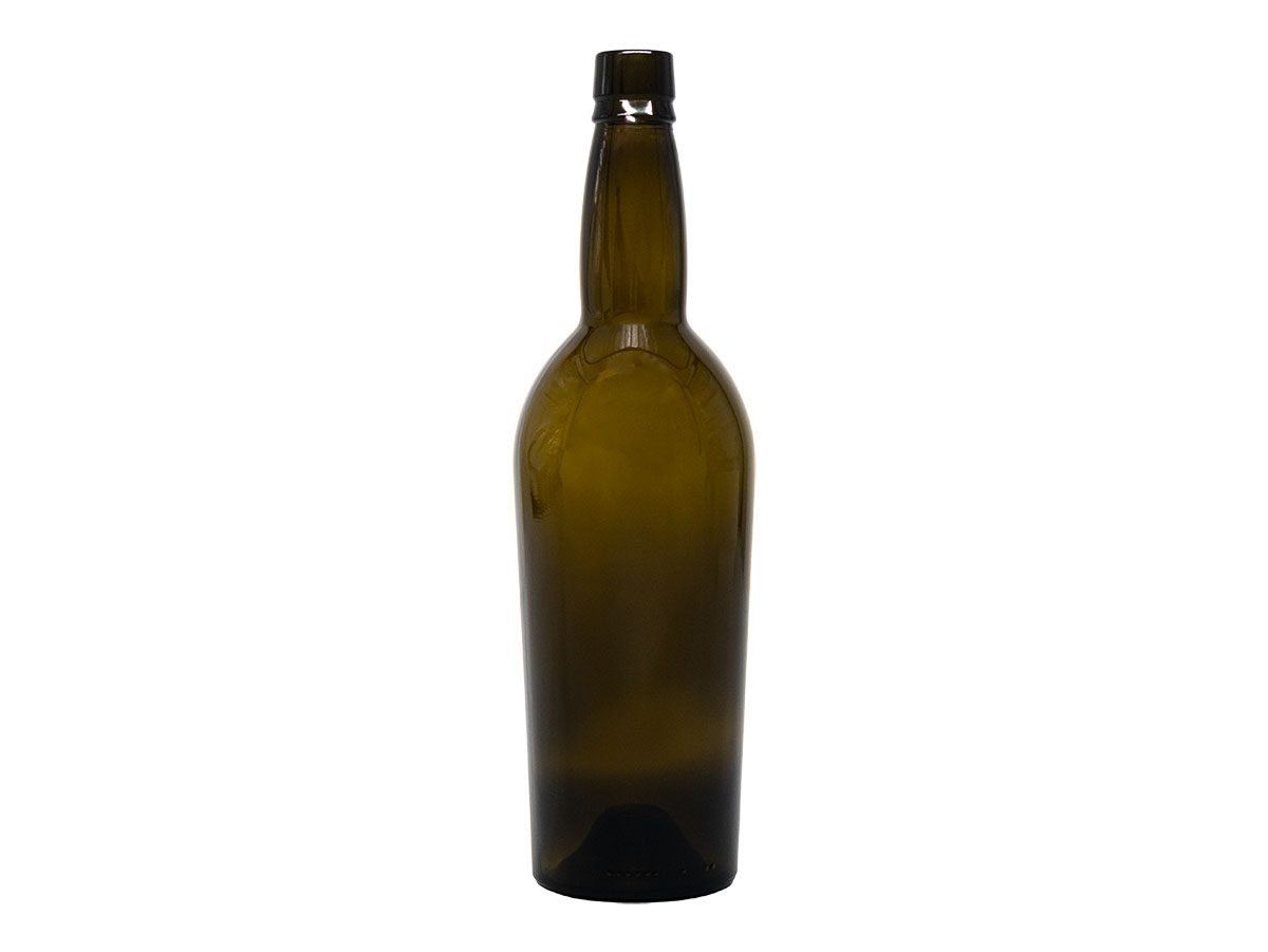 750 mL, Cork Finish, Antique Green, Bottles, Glass, Wine Style Round, Tapered