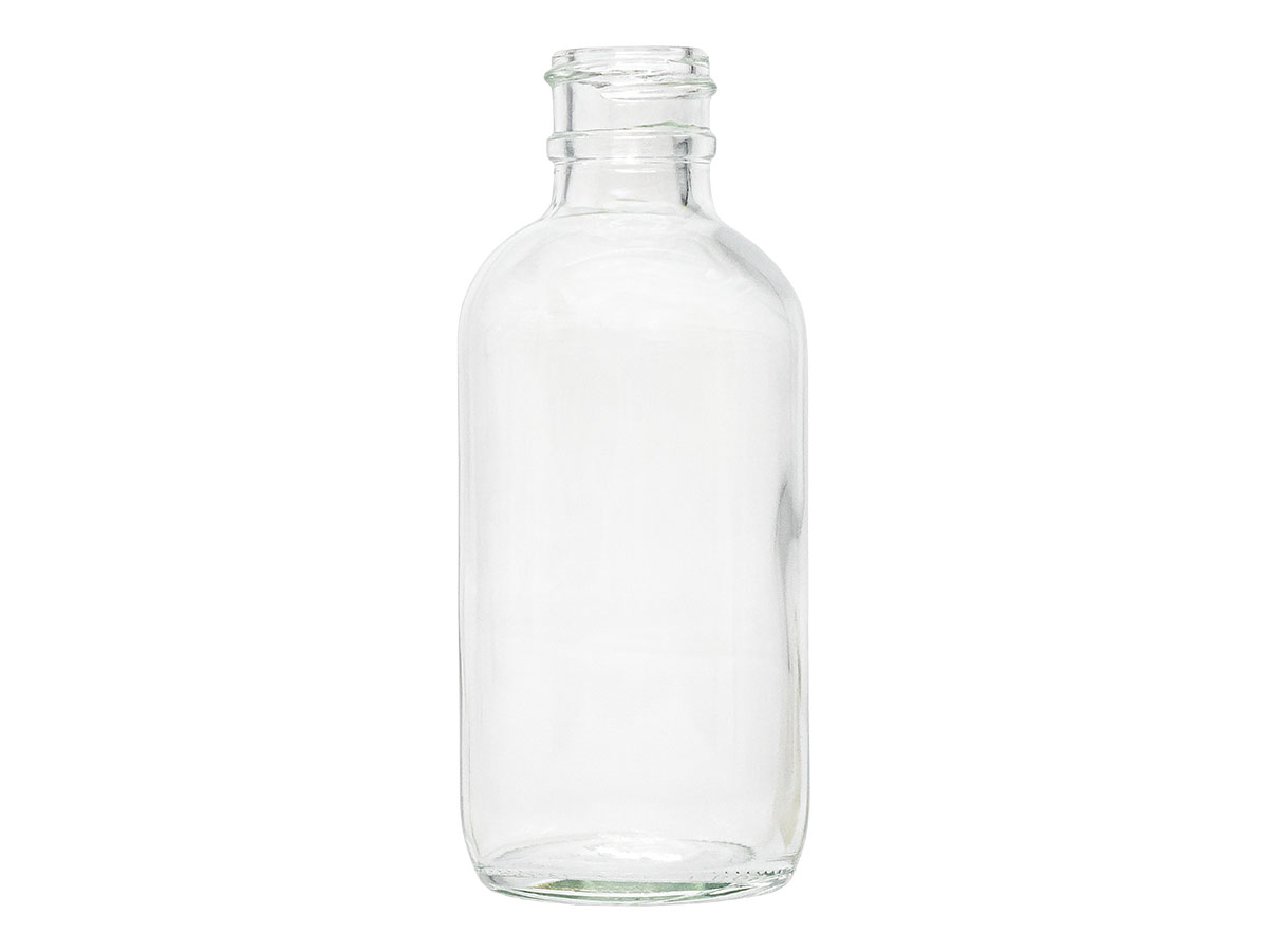 2 oz., 20/400 Finish, Flint, Bottles, Glass, Boston Round